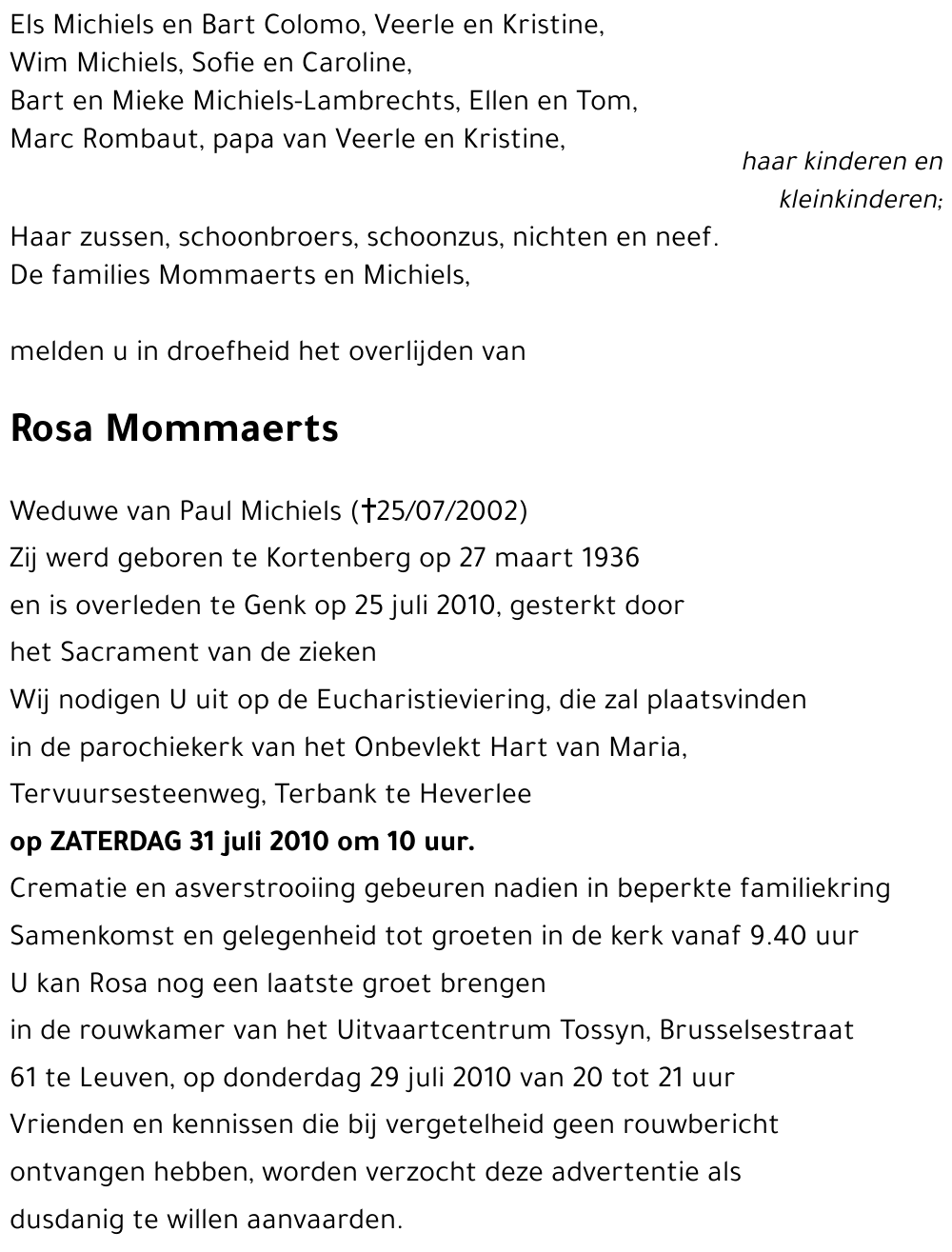 Rosa MOMMAERTS