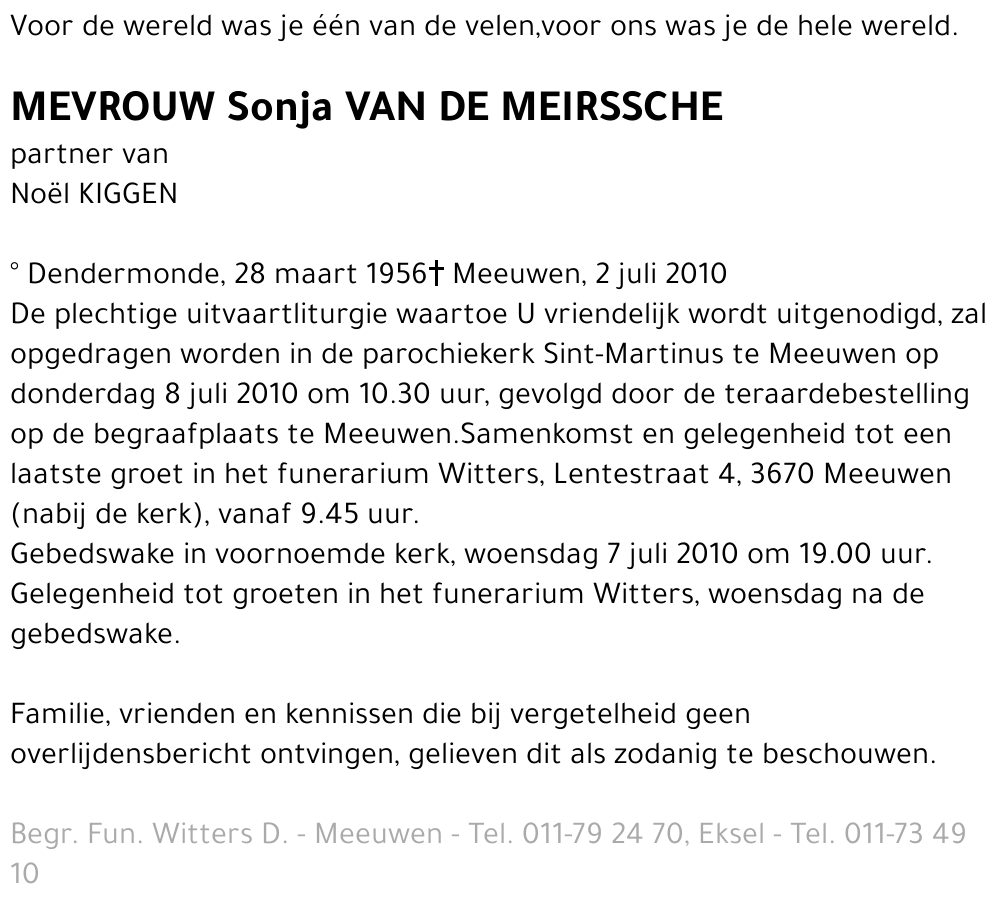 Sonja Van de Meirssche