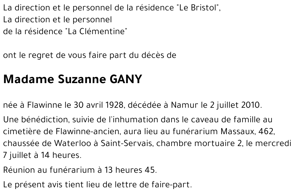 Suzanne GANY