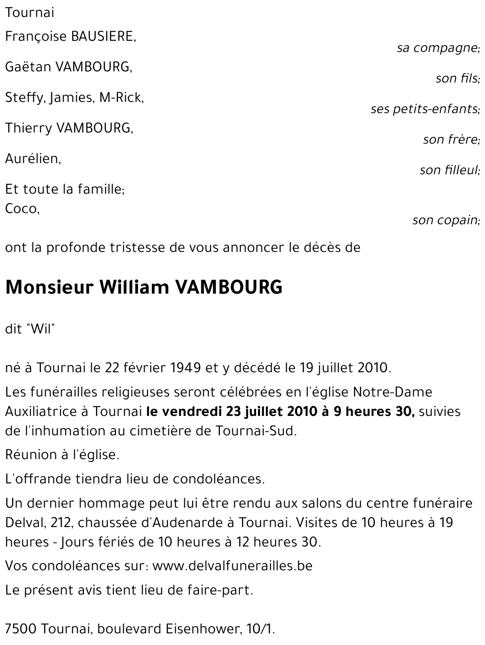 William VAMBOURG