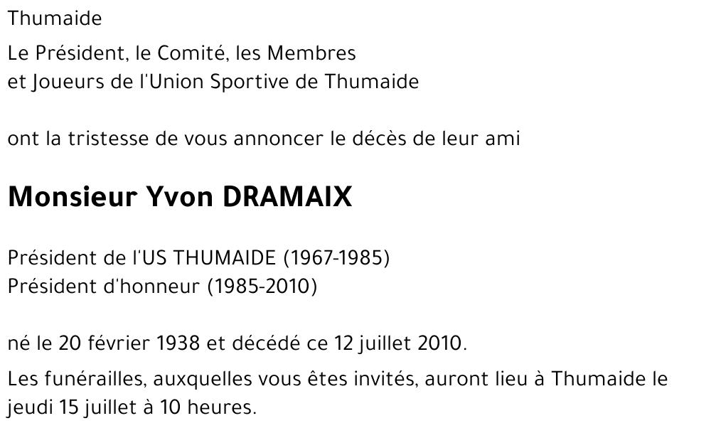 Yvon DRAMAIX