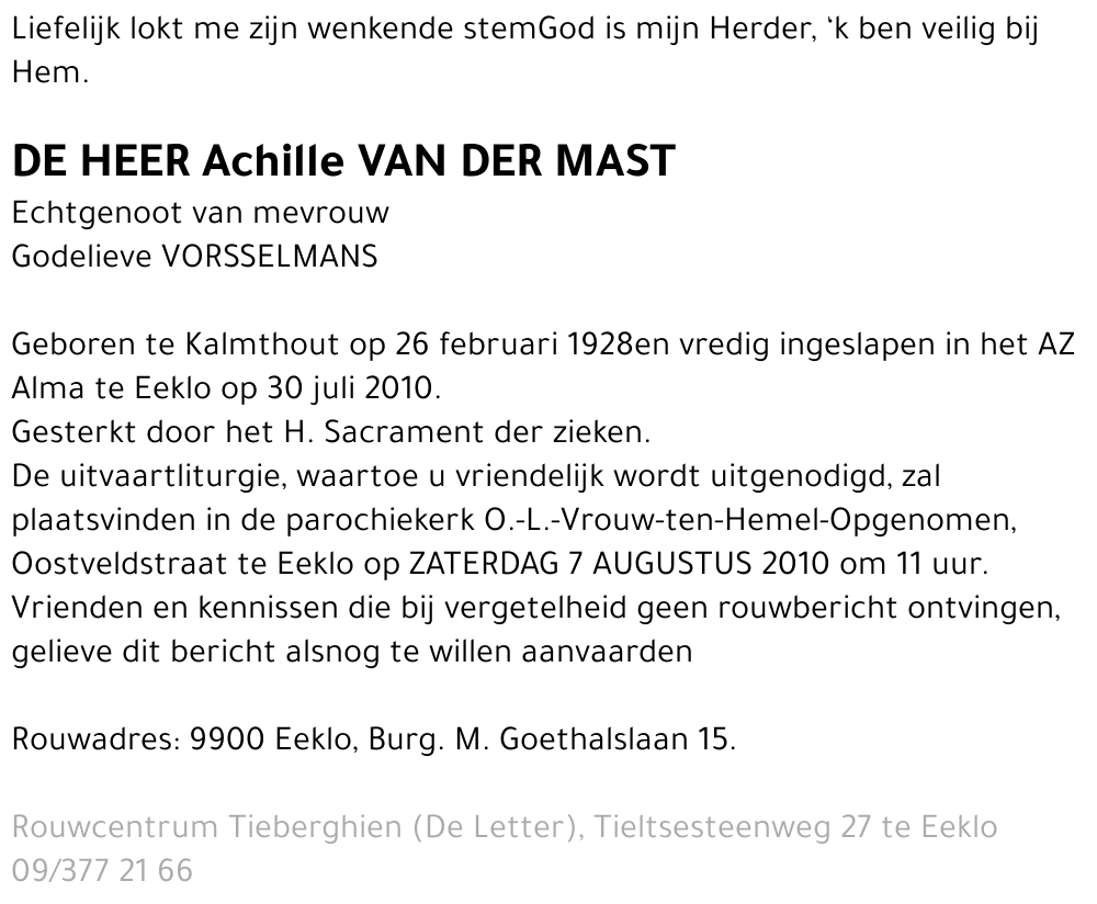 Achille Van der Mast