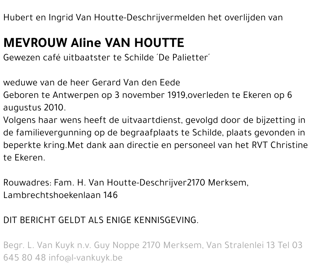 Aline VAN HOUTTE