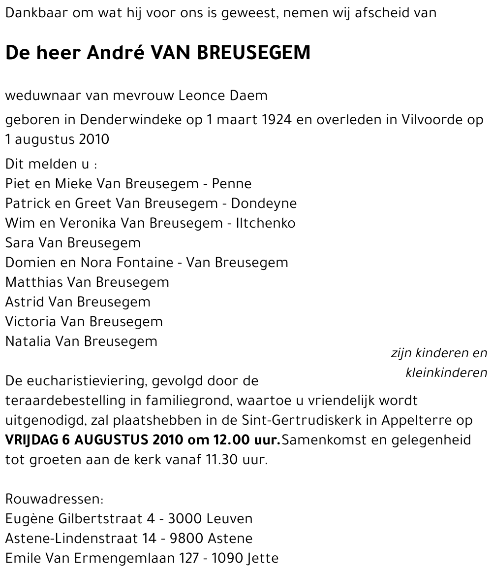 André VAN BREUSEGEM
