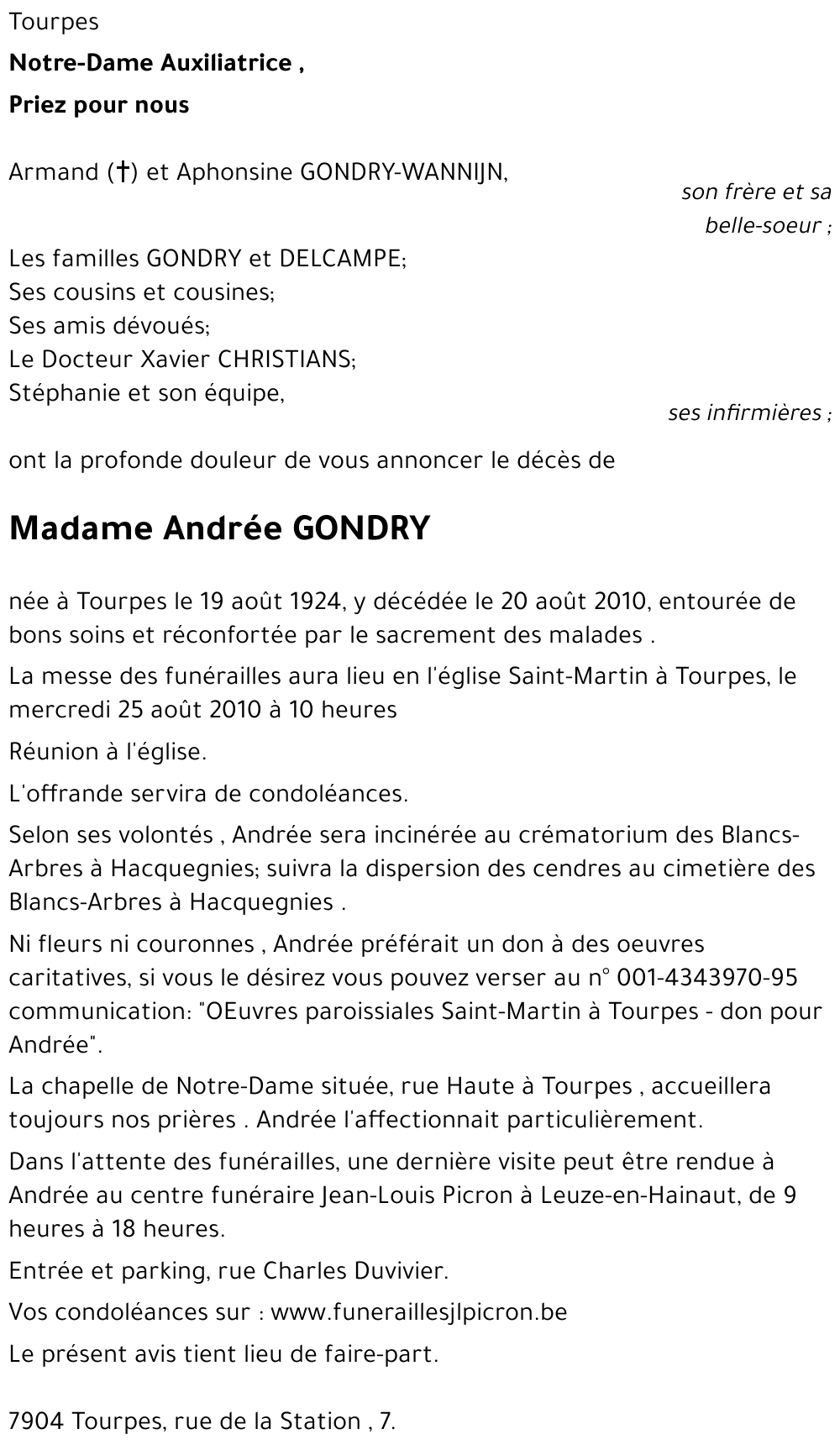 Andrée GONDRY