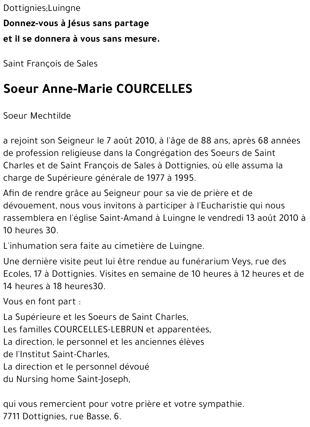 Anne-Marie COURCELLES