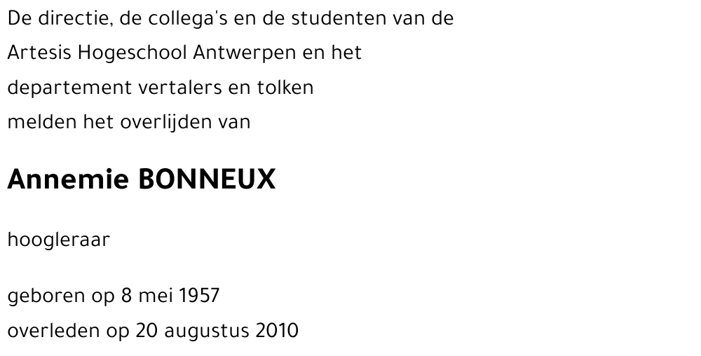 Annemie BONNEUX