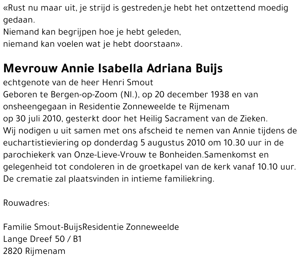 Annie Isabella Adriana Buijs