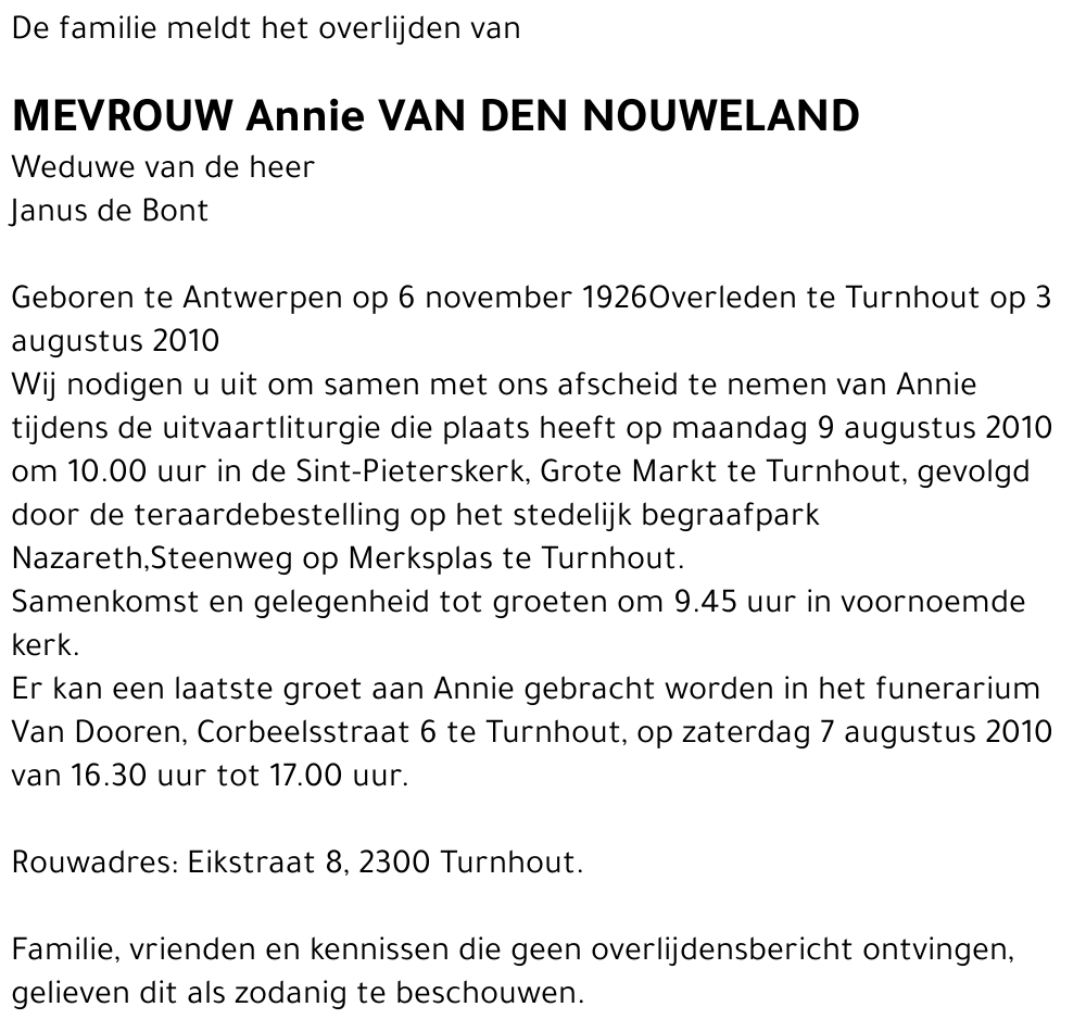 Annie Van den Nouweland