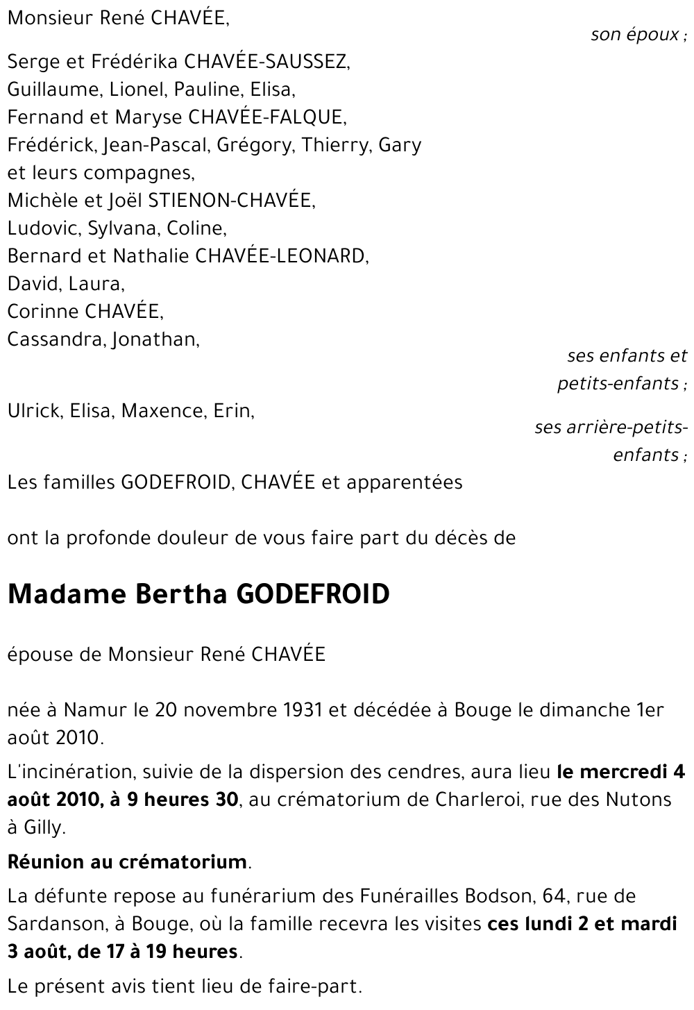 Bertha GODEFROID