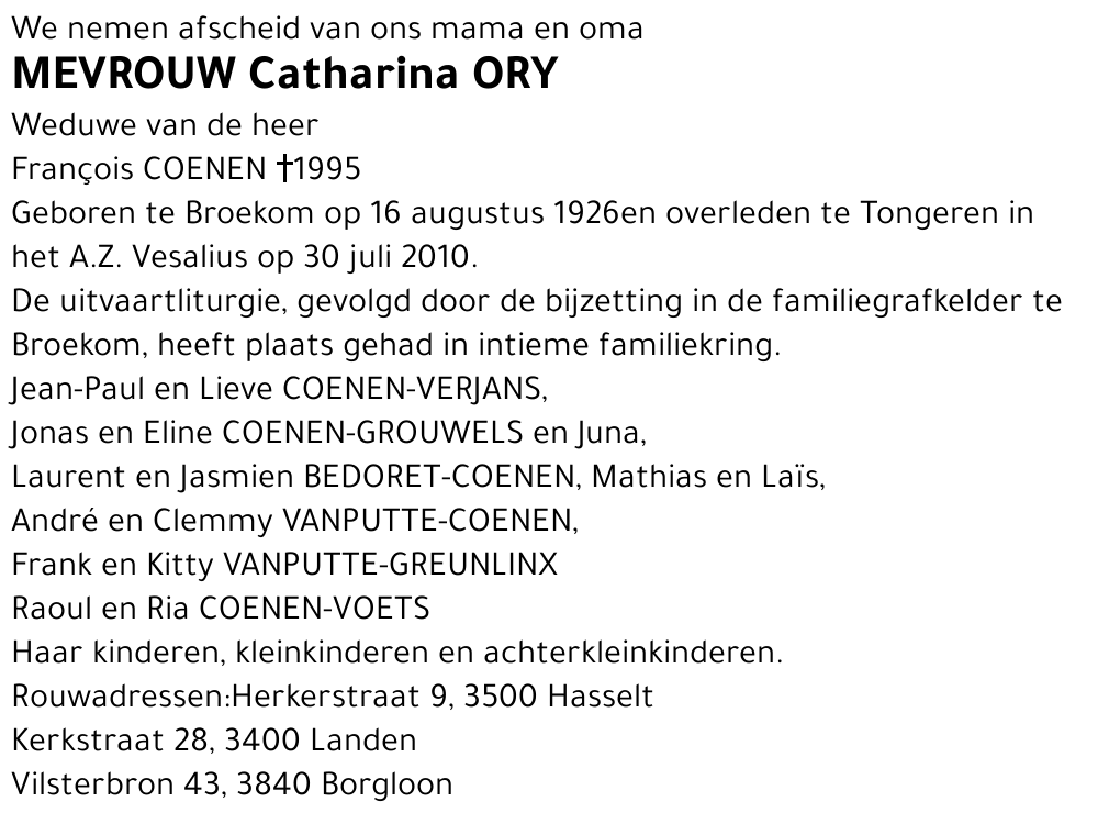 Catharina Ory