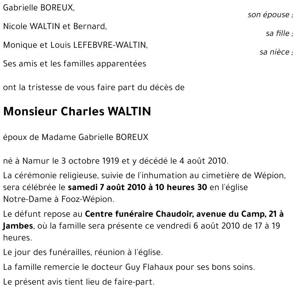 Charles WALTIN