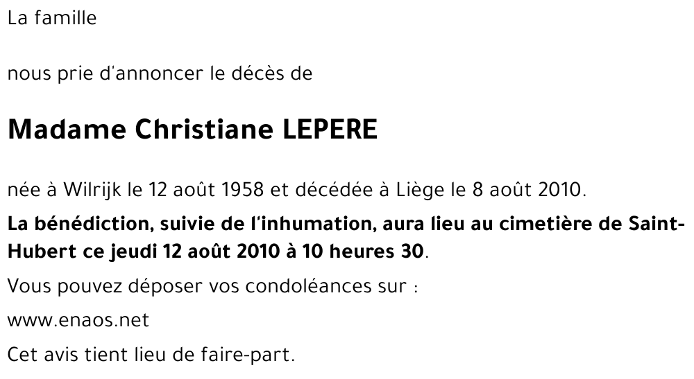 Christiane LEPERE