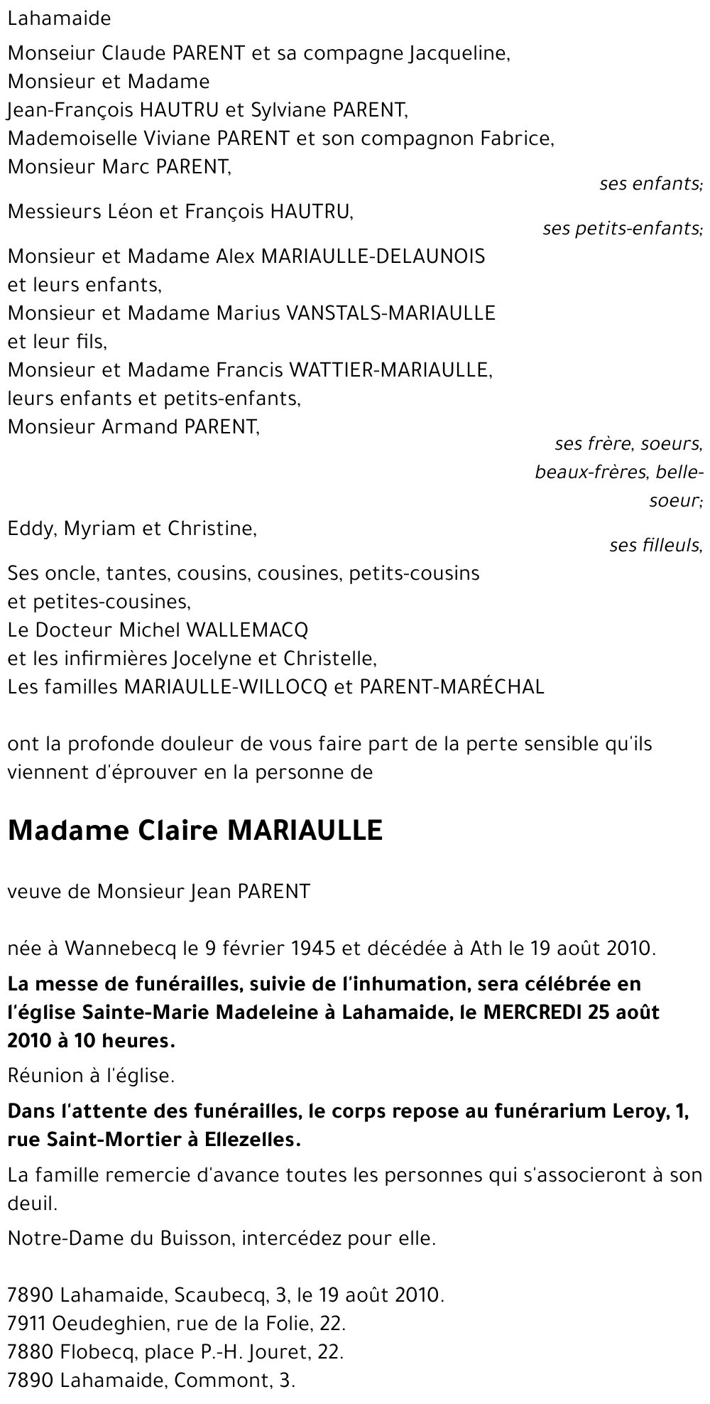 Claire MARIAULLE