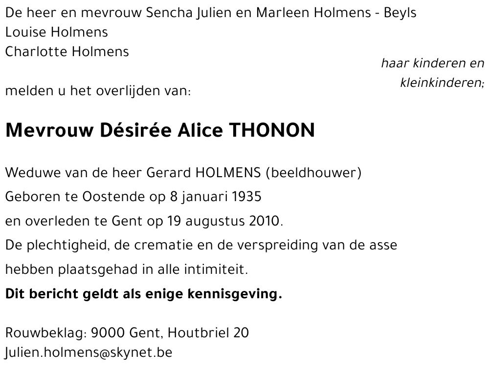 Désirée Alice THONON