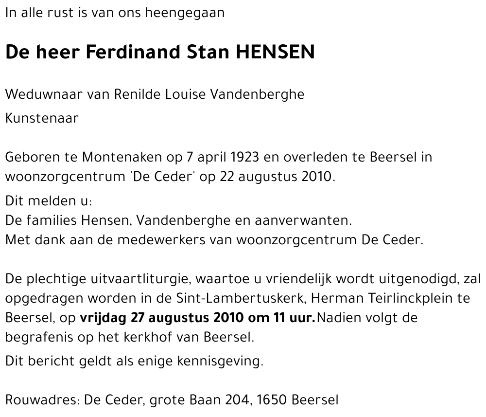 Ferdinand Stan HENSEN