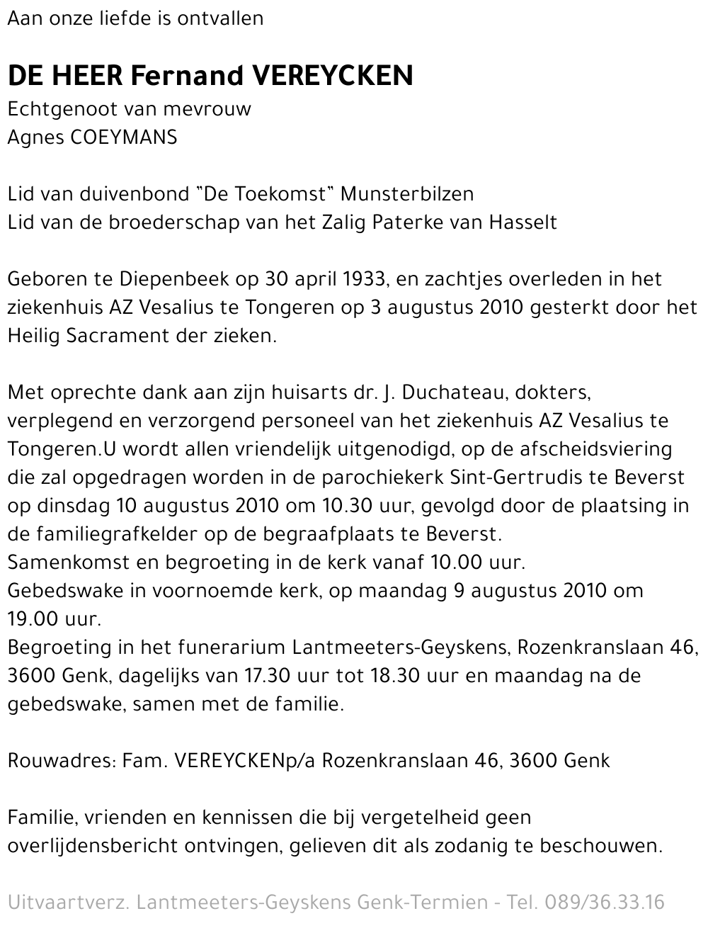 Fernand VEREYCKEN