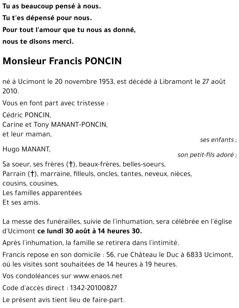 Francis PONCIN
