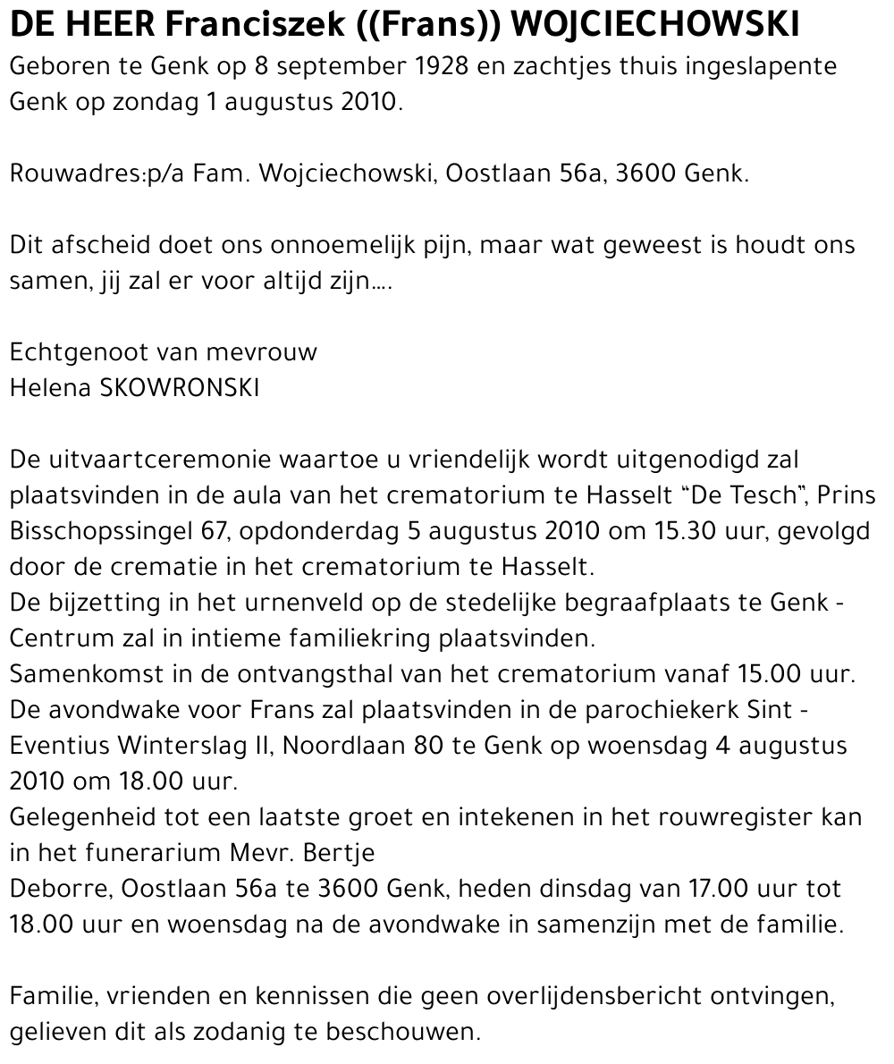 Franciszek WOJCIECHOWSKI