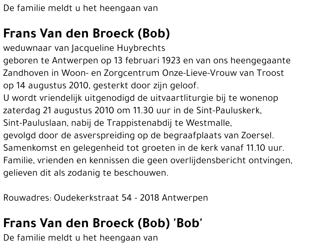 Frans Van den Broeck