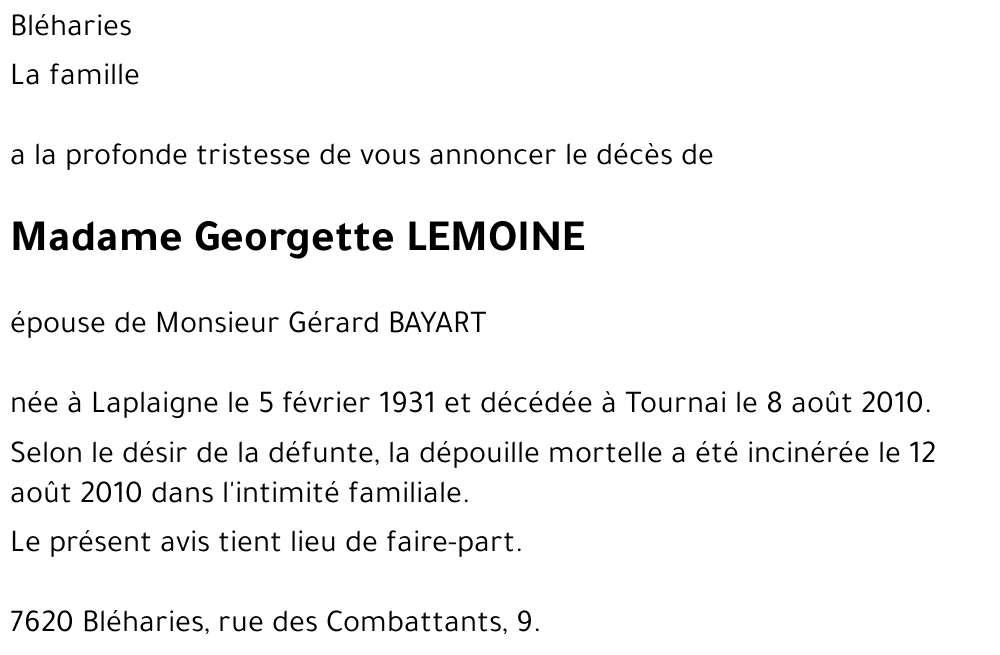 Georgette LEMOINE
