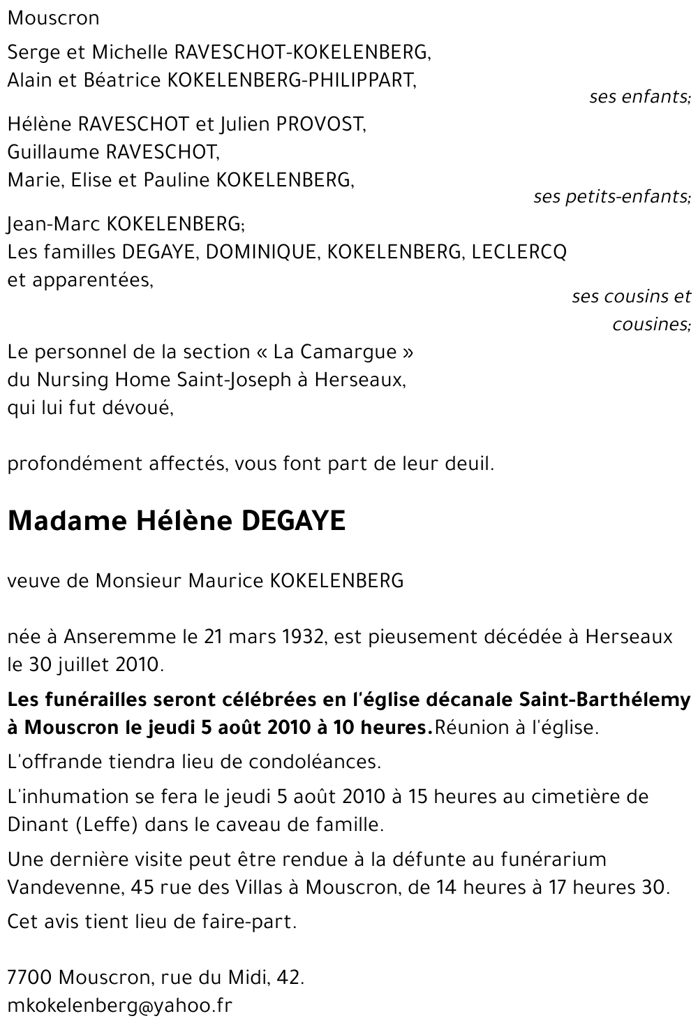 Hélène DEGAYE