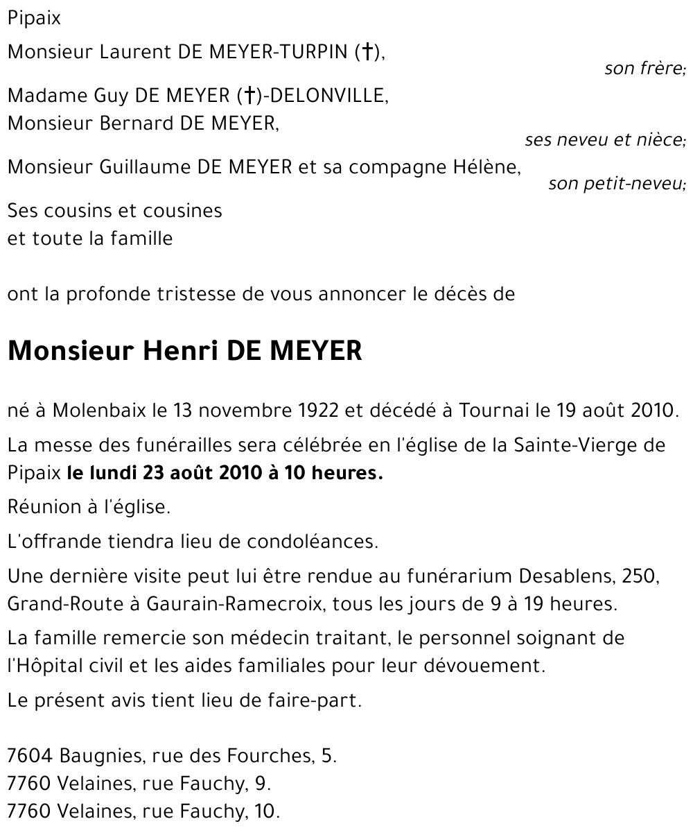 Henri DE MEYER