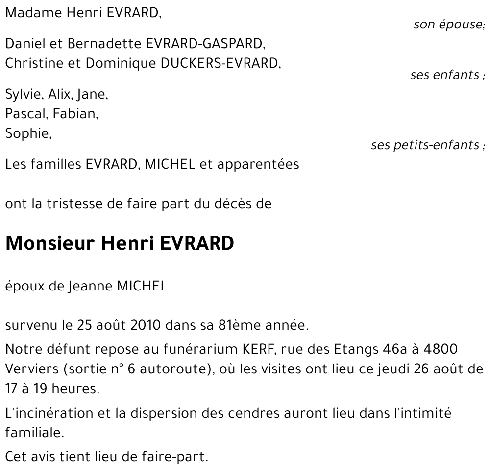 Henri EVRARD