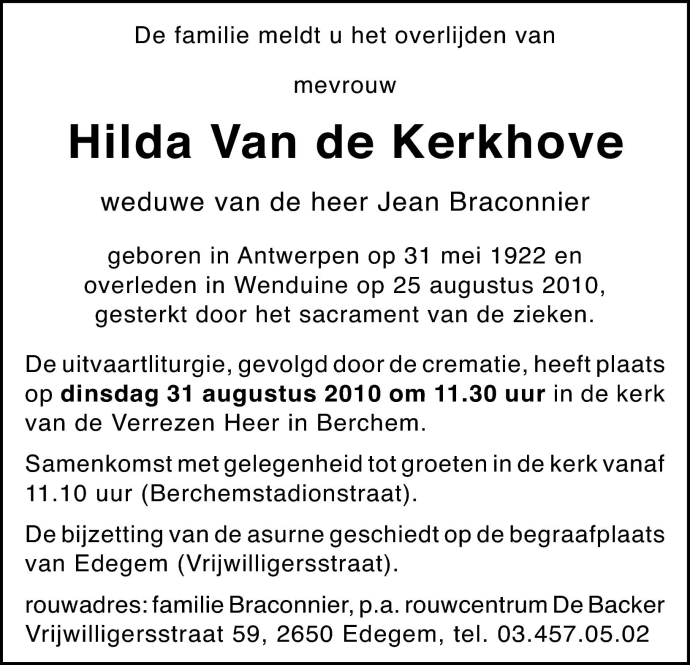 Hilda Van de Kerkhove