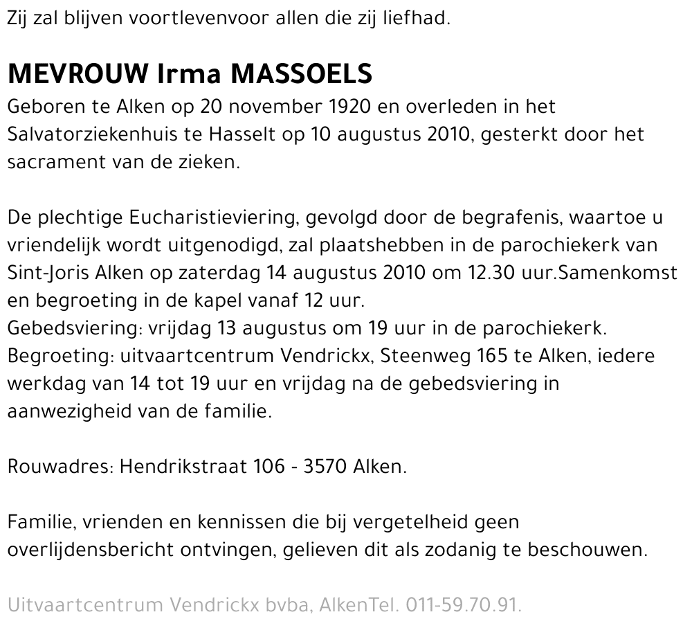 Irma Massoels