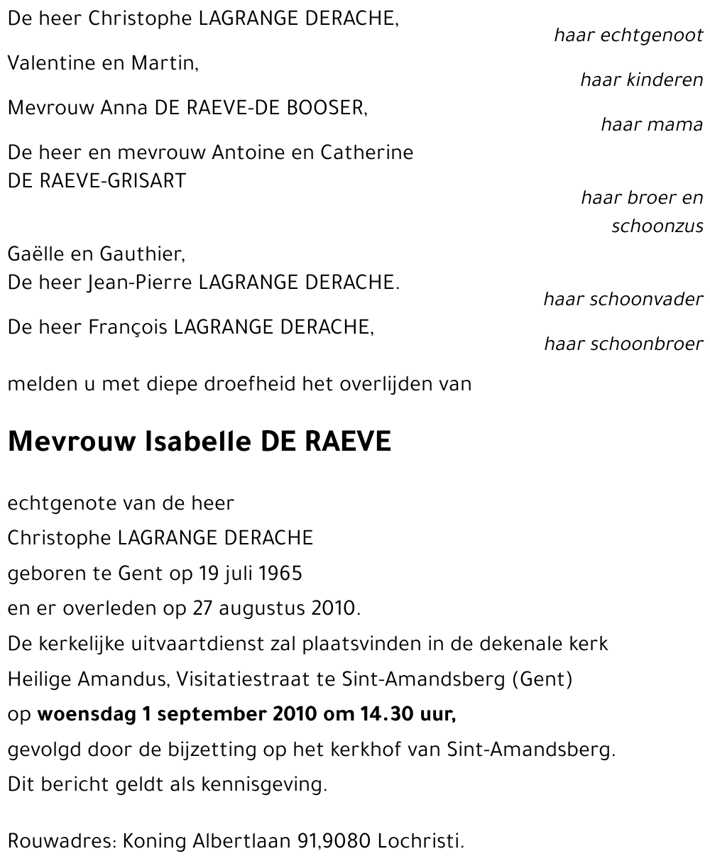 Isabelle DE RAEVE