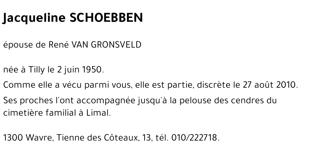 Jacqueline SCHOEBBEN