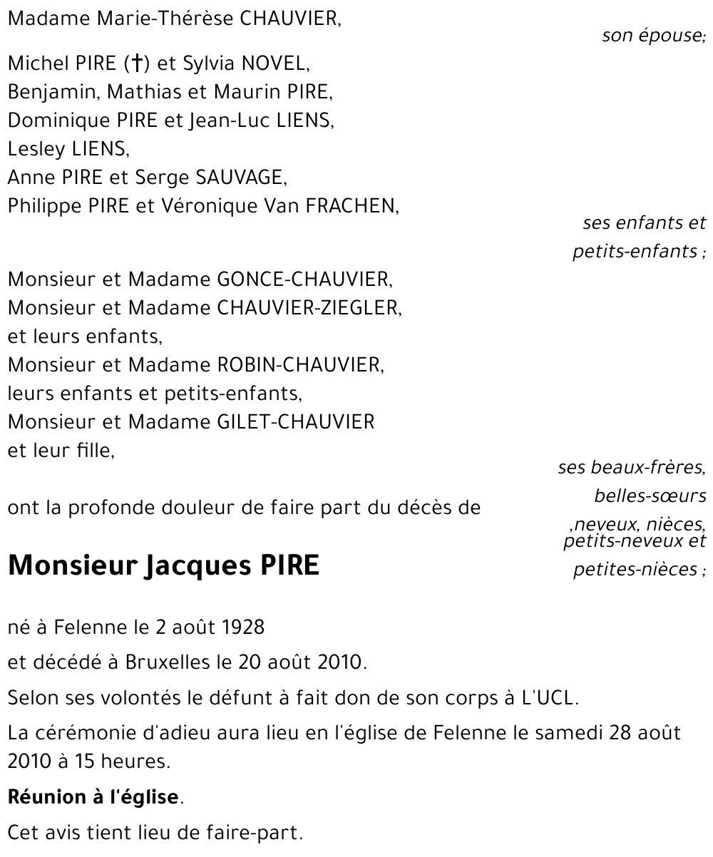 Jacques PIRE