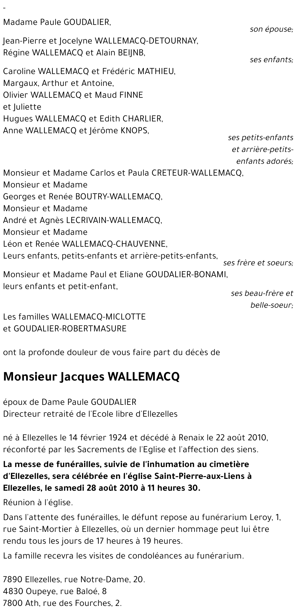 Jacques WALLEMACQ