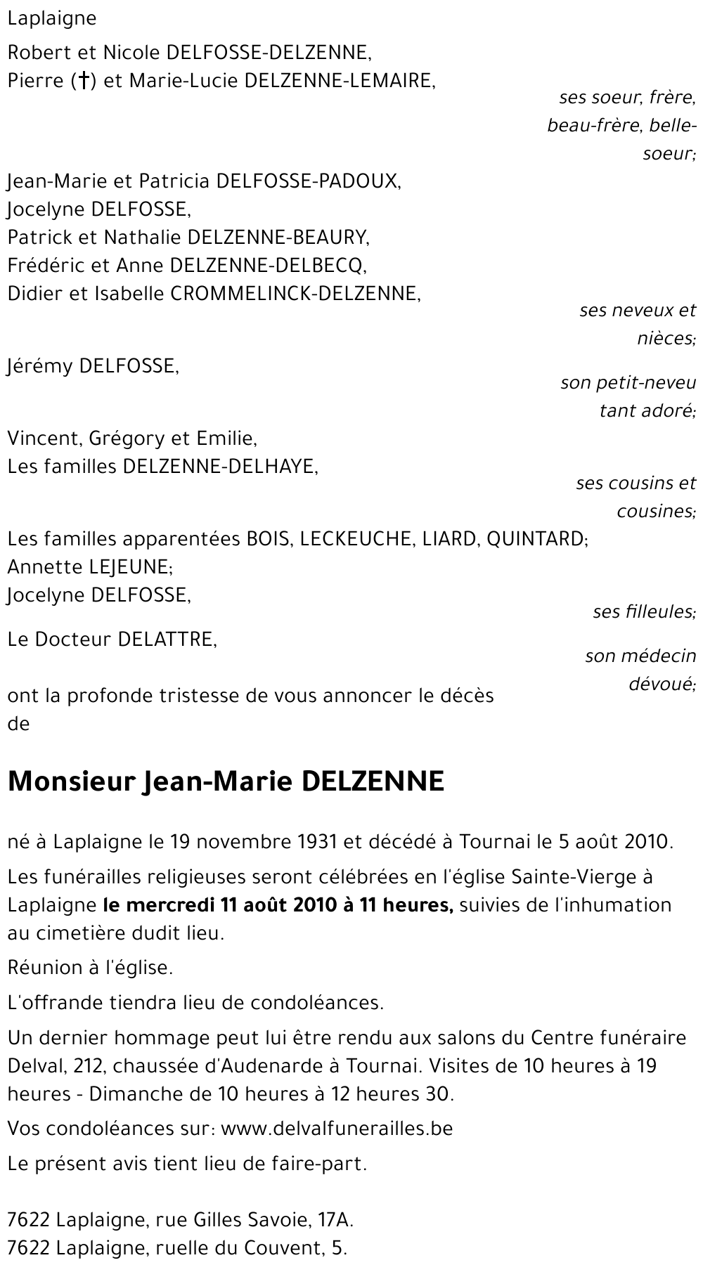 Jean-Marie DELZENNE