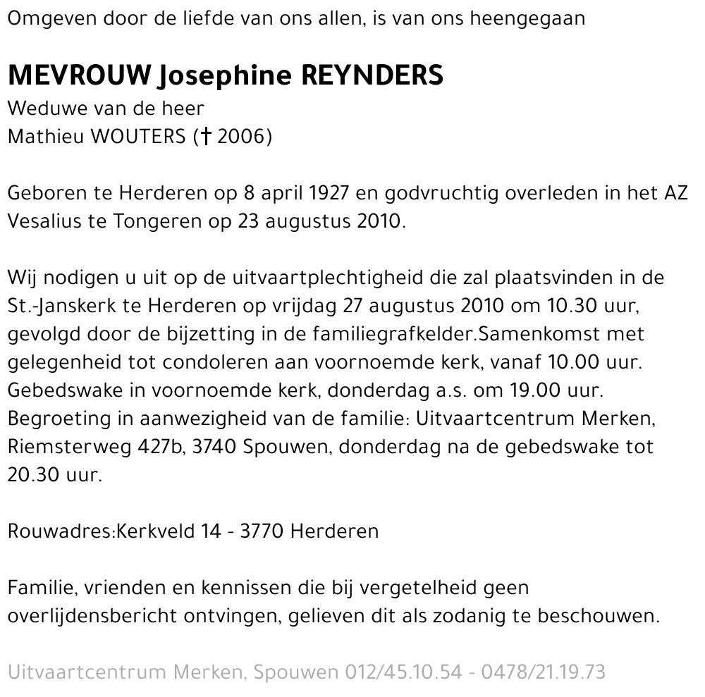 Josephine Reynders