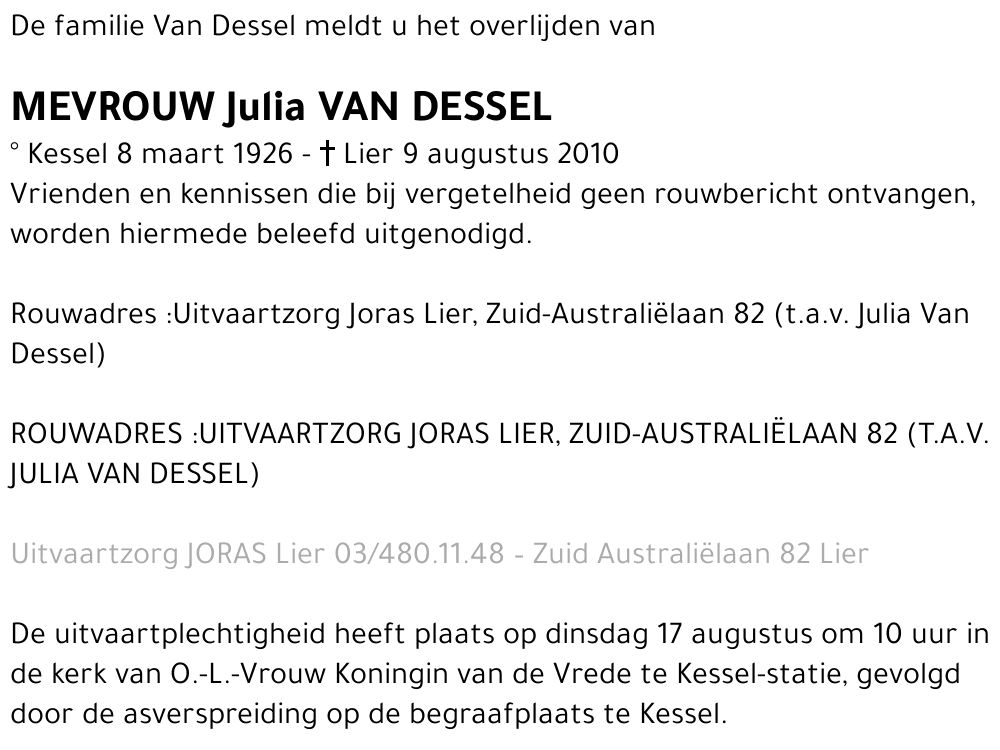 Julia Van Dessel