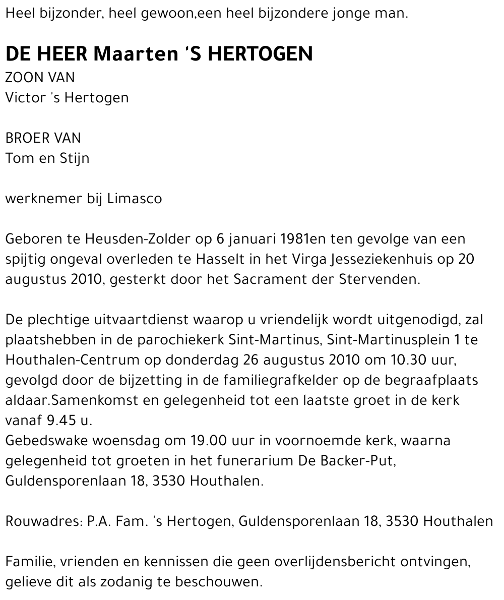 Maarten 's Hertogen