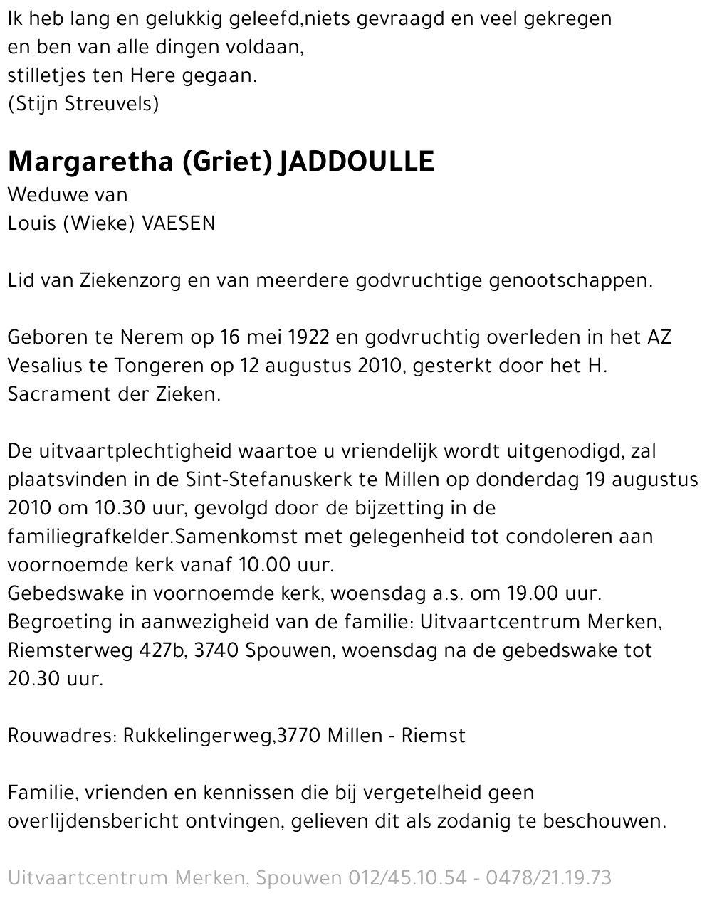Margaretha (Grit) Jaddoulle