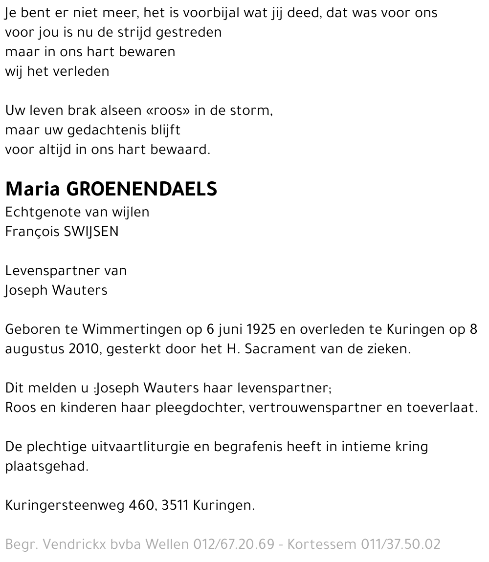 Maria Groenendaels