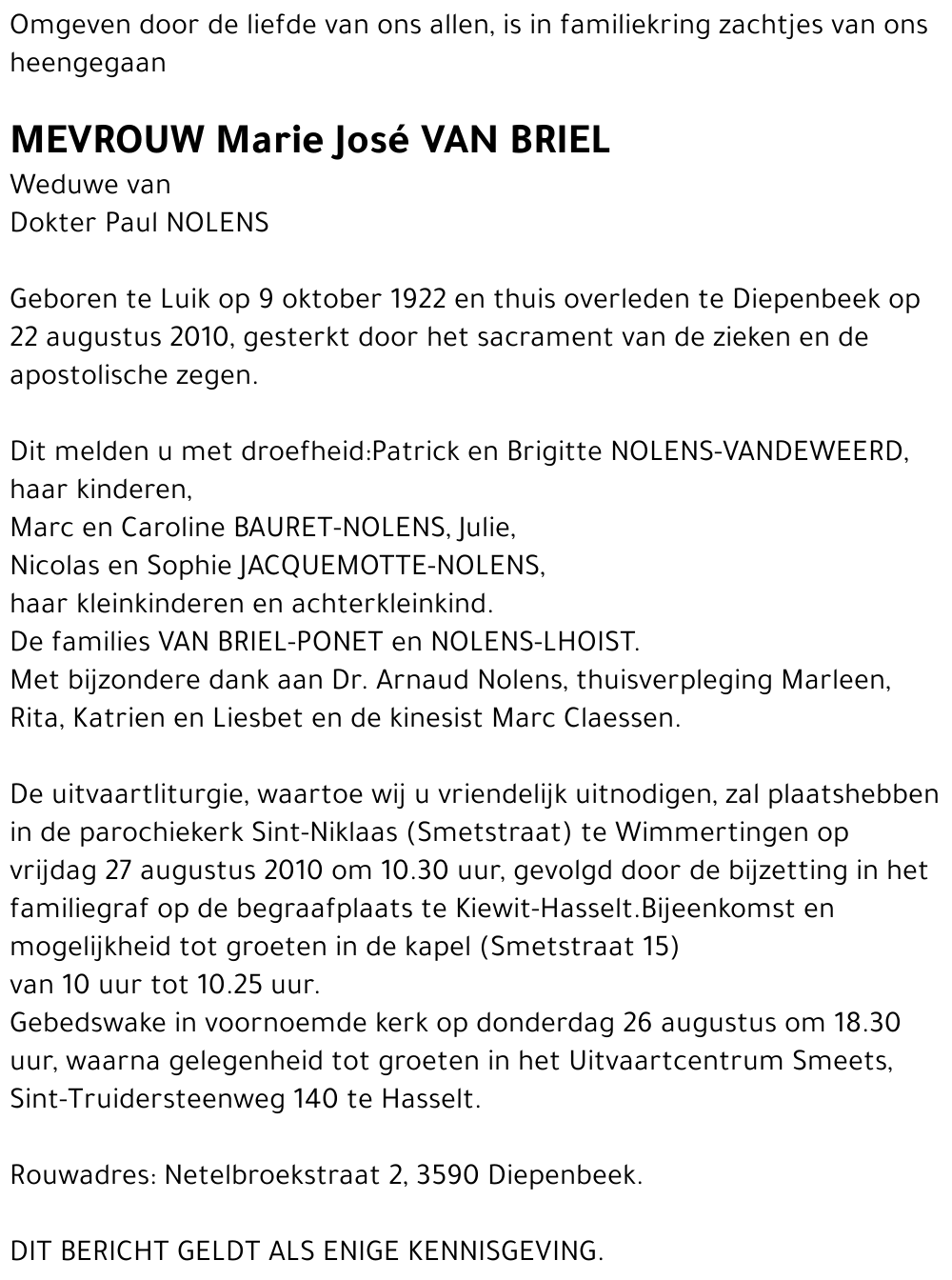 Marie José Van Briel