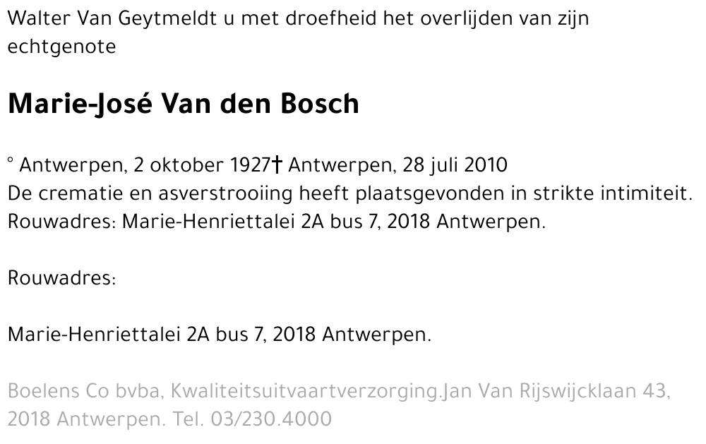 Marie-José Van den Bosch