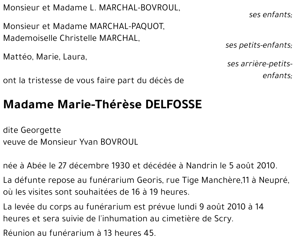 Marie-Thérèse DELFOSSE