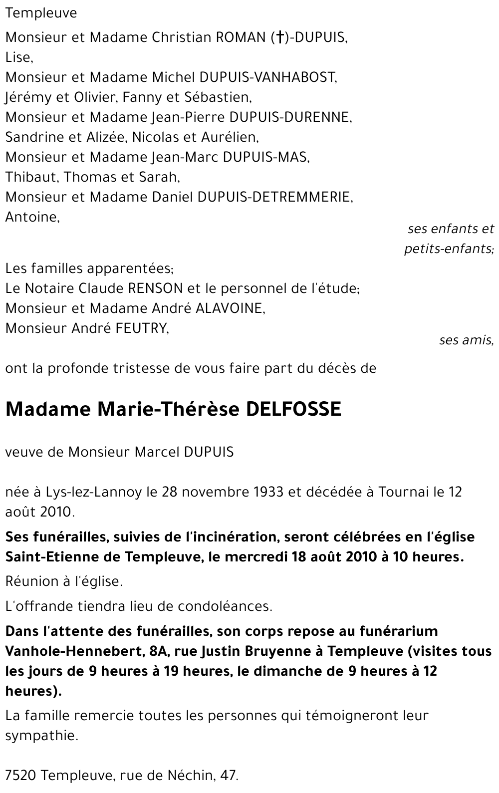 Marie-Thérèse DELFOSSE