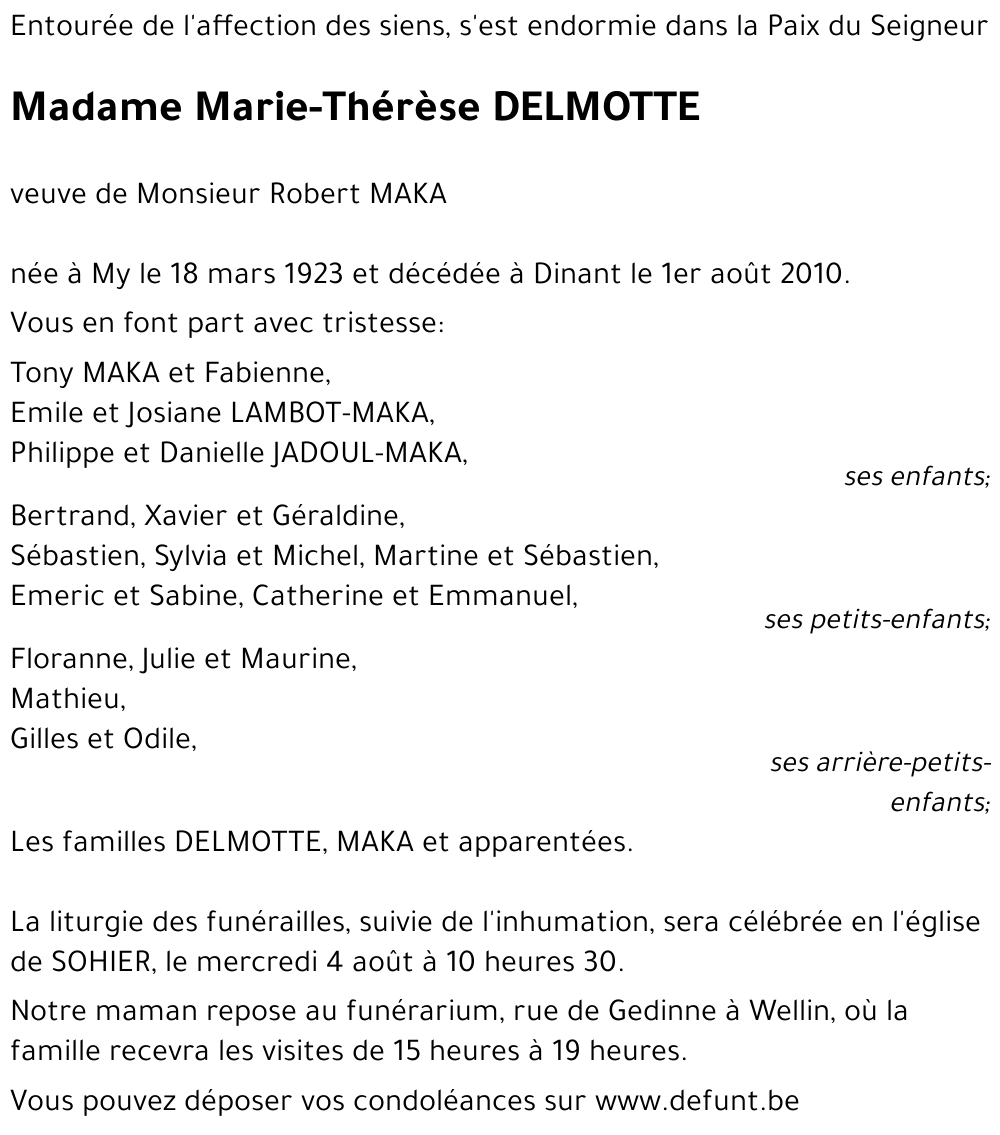 Marie-Thérèse DELMOTTE