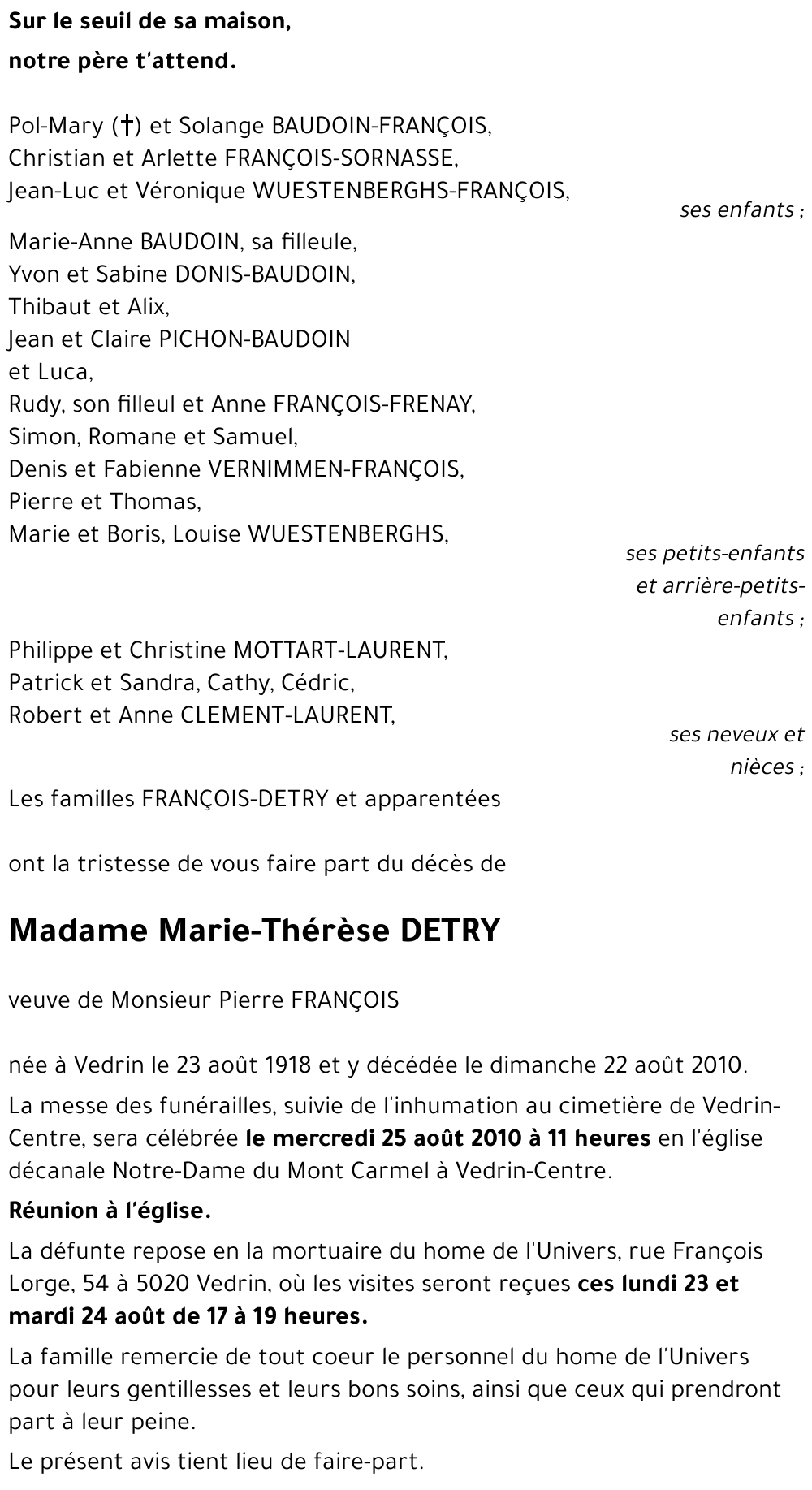 Marie-Thérèse DETRY