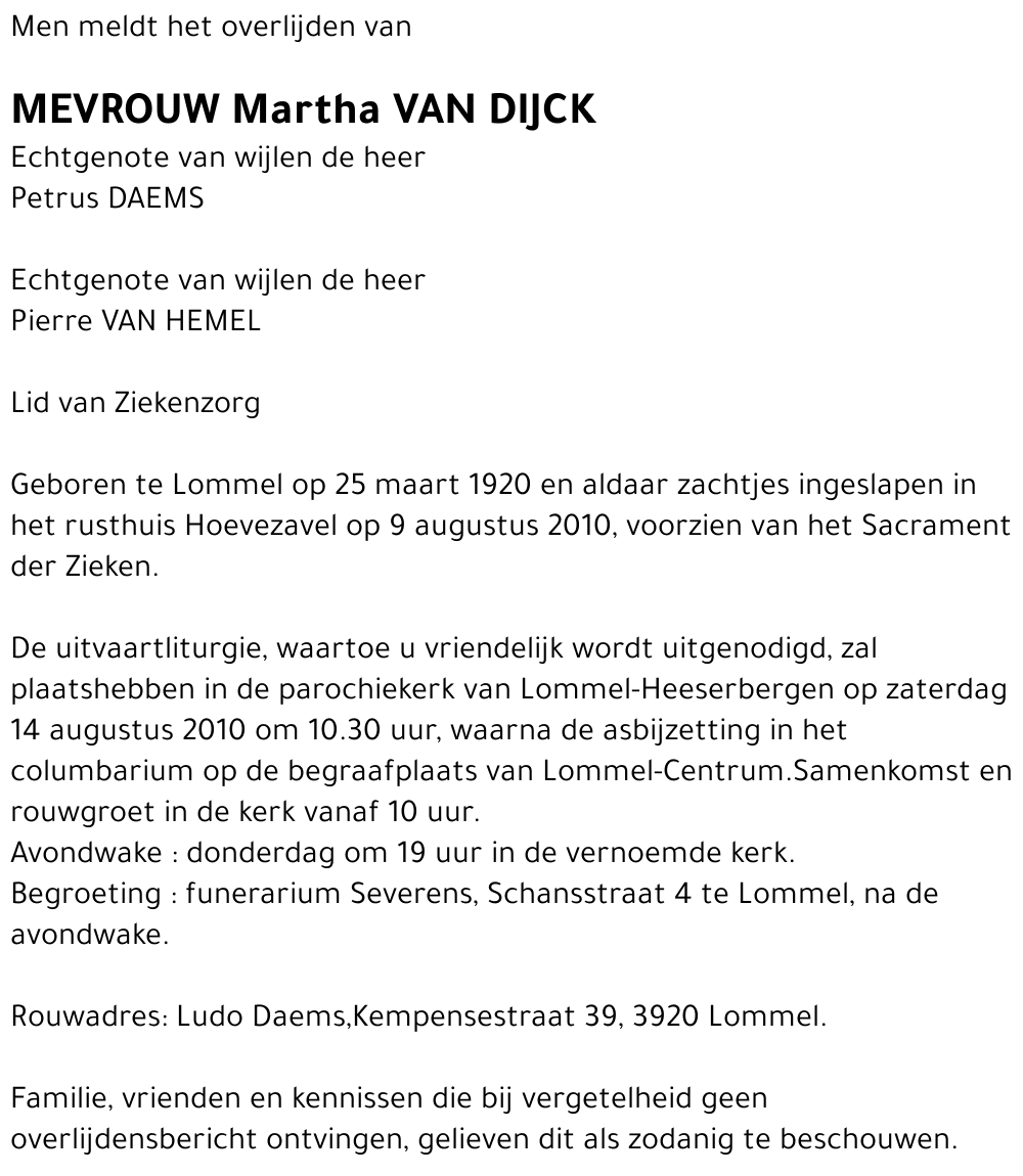 Martha Van Dijck