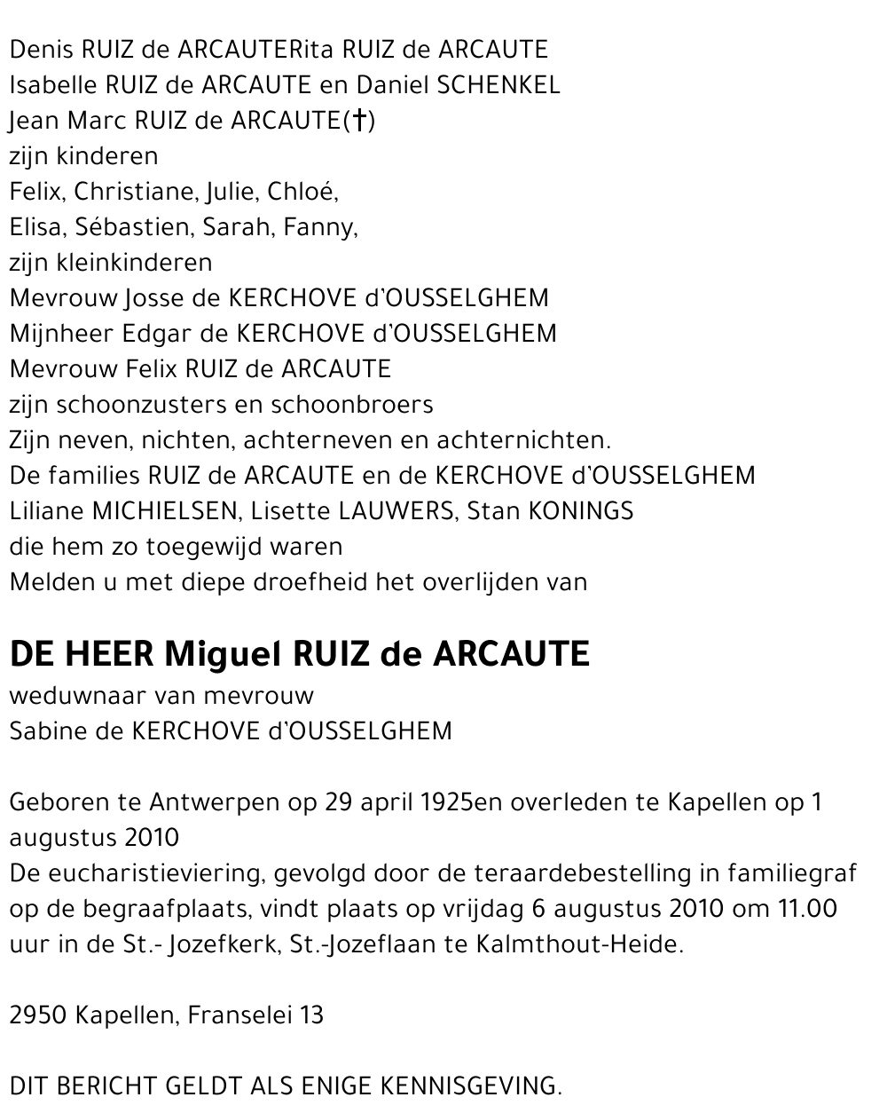 Miguel RUIZ de ARCAUTE