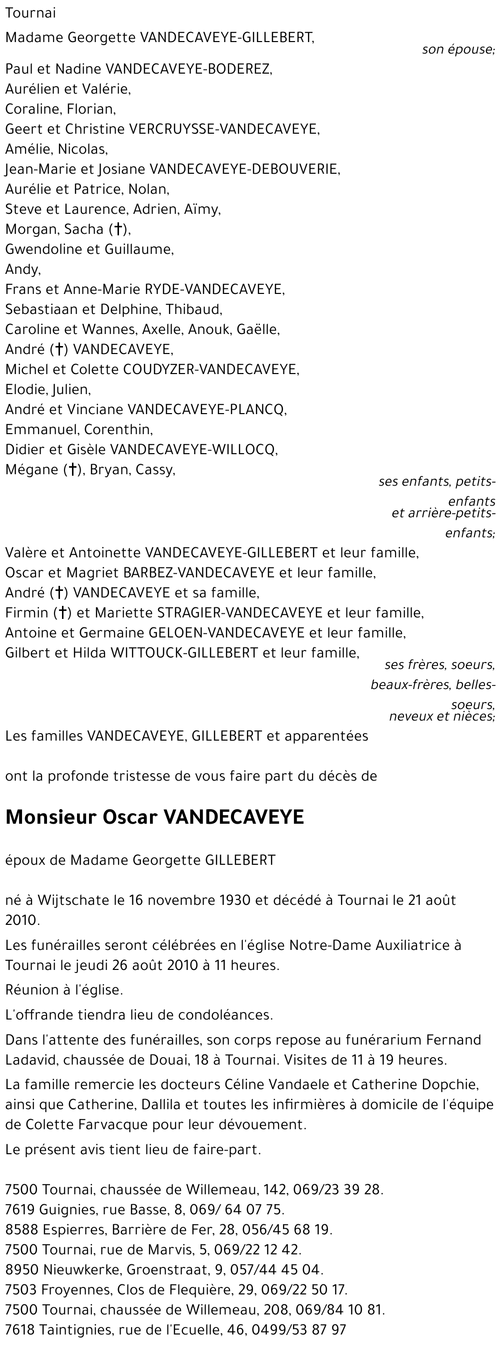 Oscar VANDECAVEYE
