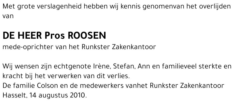 Pros Roosen